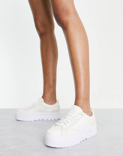PUMA - Mayze - Sneakers bianco sporco con ricamo