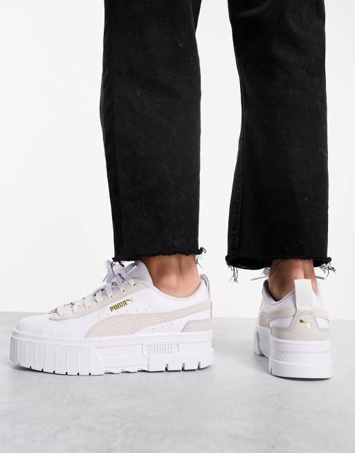 Puma platform sneakers oatmeal sale