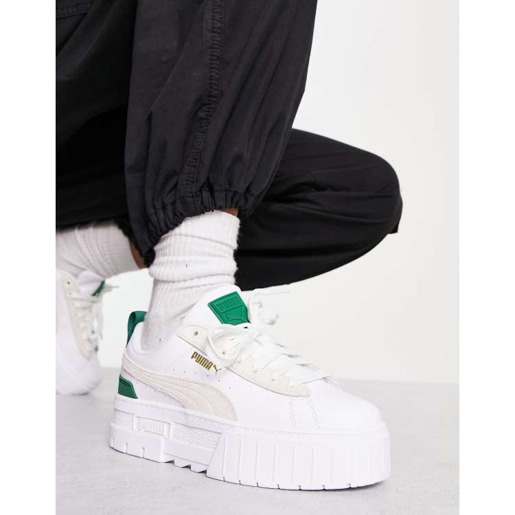 Puma grey and green hot sale sneakers