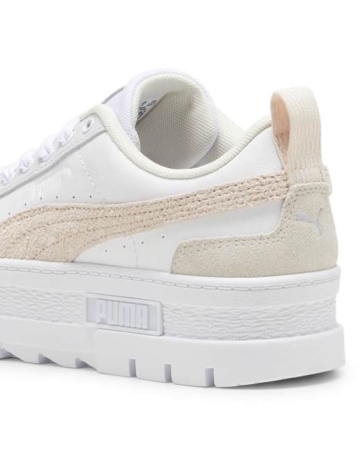 PUMA Mayze sneakers in white with rose detail