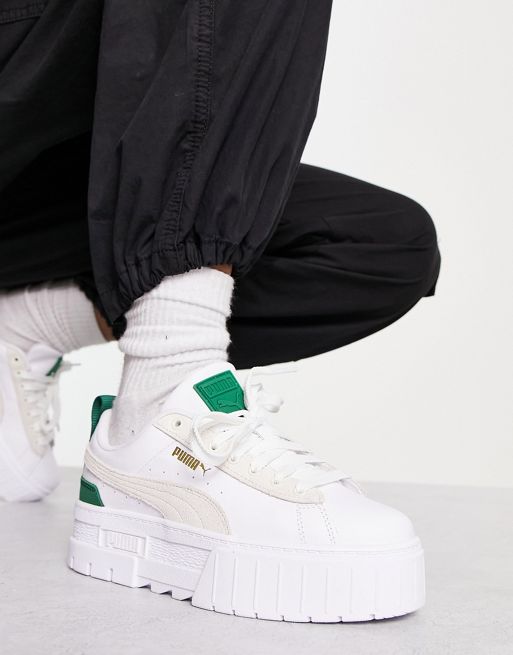 PUMA - Mayze - Sneakers in wit met groen detail