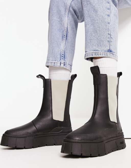 Puma Mayze Stack chelsea boots in black