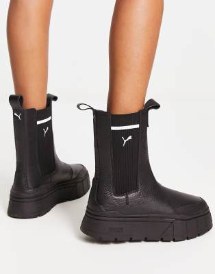 Puma Mayze Stack chelsea boots in black | ASOS