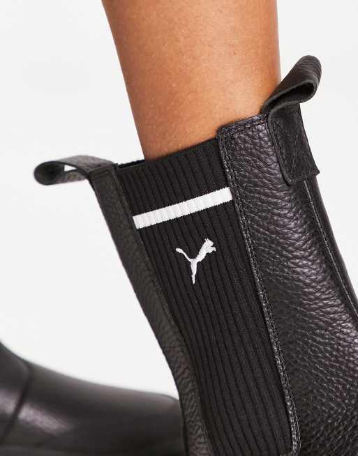 PUMA – Mayze Stack – Chelsea-Stiefel in Schwarz | ASOS 