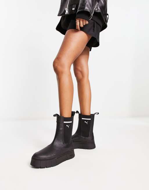 PUMA – Mayze Stack – Chelsea-Stiefel in Schwarz | ASOS 