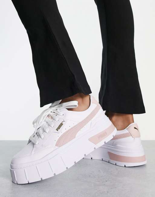 PUMA - Mayze - Sneakers i hvid og pink | ASOS