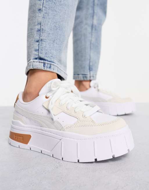 PUMA Mayze Stack sneakers in brown ASOS