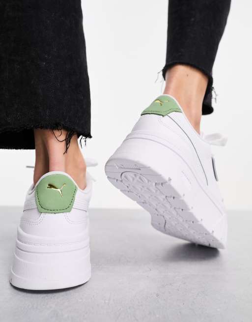 Green and white puma on sale sneakers