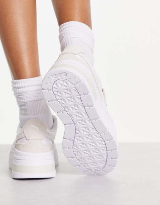 PUMA Mayze Stack sneakers in white with leopard print detail - Exclusive to  ASOS