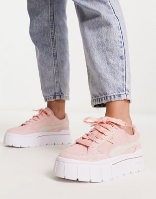 Puma Mayze Stack suede trainers in pink
