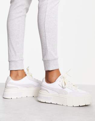 PUMA Mayze Stack textured sneakers in white | ASOS