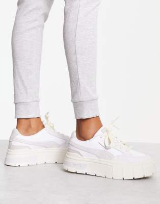 Puma Mayze Stack Textured Sneakers In White