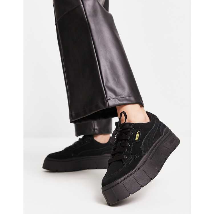 Black puma platform on sale trainers