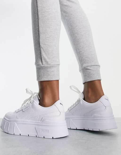 Puma Mayze Stack Trainers In Triple White Ubicaciondepersonas Cdmx Gob Mx