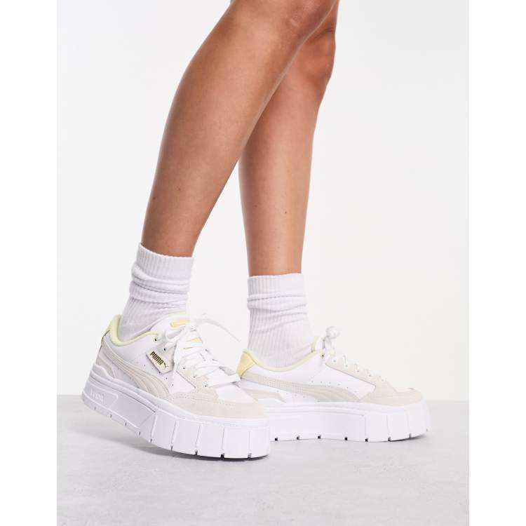 Puma platform trace shop trainers in yellow