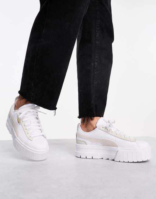 Puma Mayze trainers in oatmeal, 2 of 4