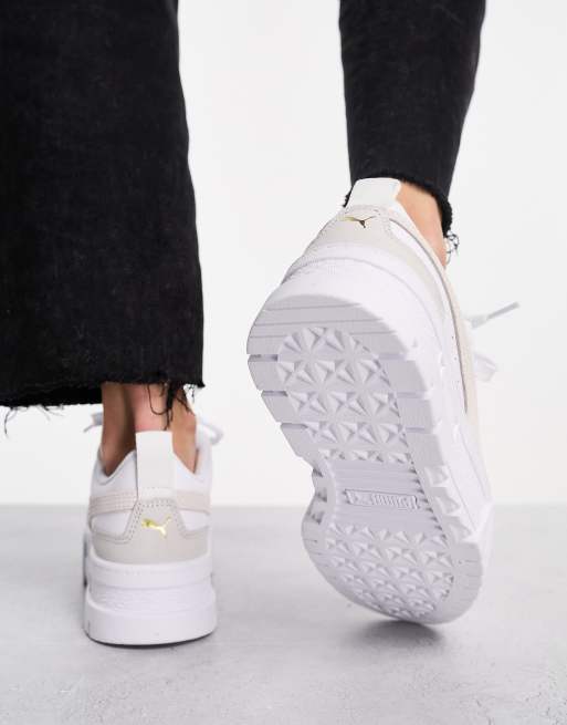 Puma Mayze trainers in oatmeal, 3 of 4