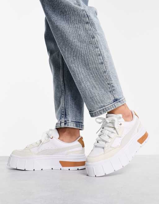 Puma Mazye Stack trainers in brown ASOS