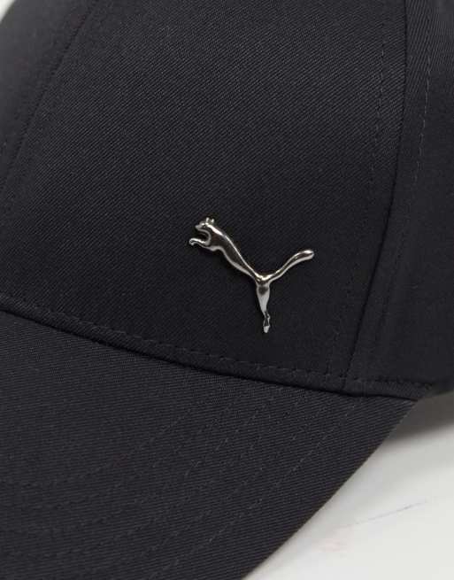 Puma metal logo cap in black ASOS