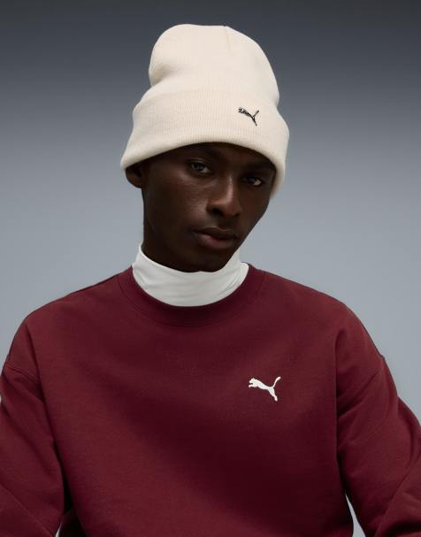 Puma Metal puma cat high crown beanie in alpine snow - view 1