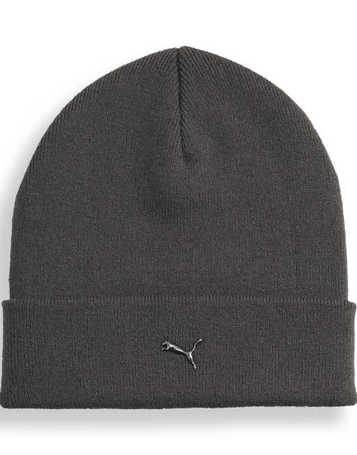 Puma Metal puma cat high crown beanie in dusky gray