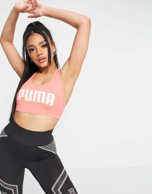 Puma Pink Sports Bra Size L - 55% off