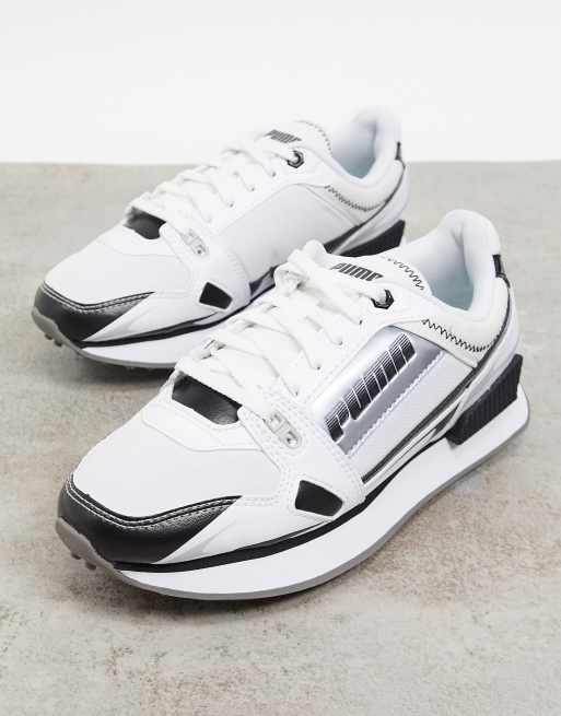 Puma Mile Rider trainers in white and silver