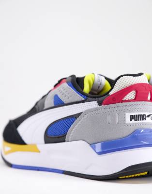 puma mirage sport remix trainers in black and grey