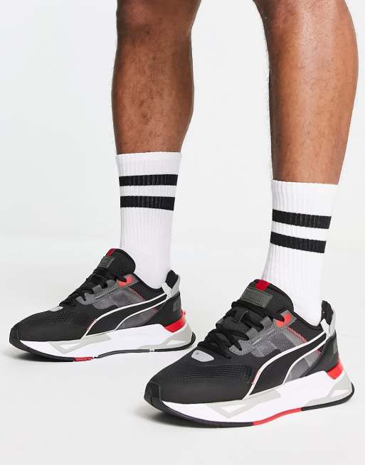 puma shoes black and red