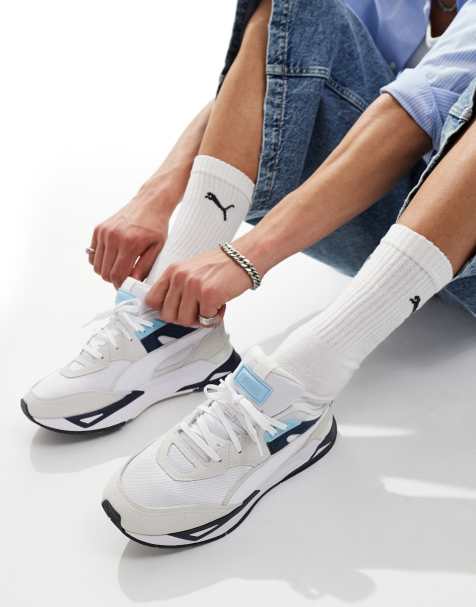 Puma Mirage sport trainers in white and blue