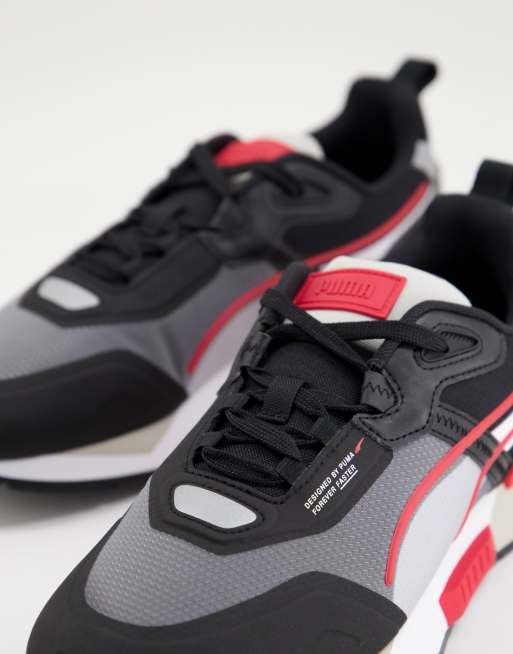 Black and red store puma trainers