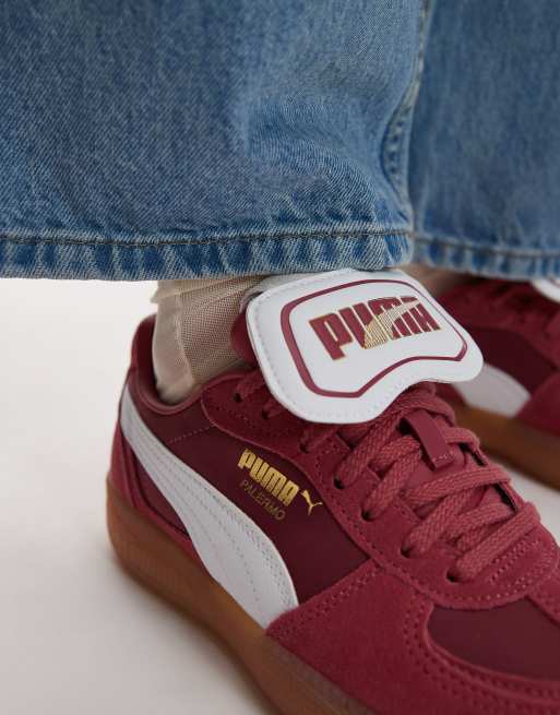 PUMA Moda Tongue Palermo sneakers in burgundy white