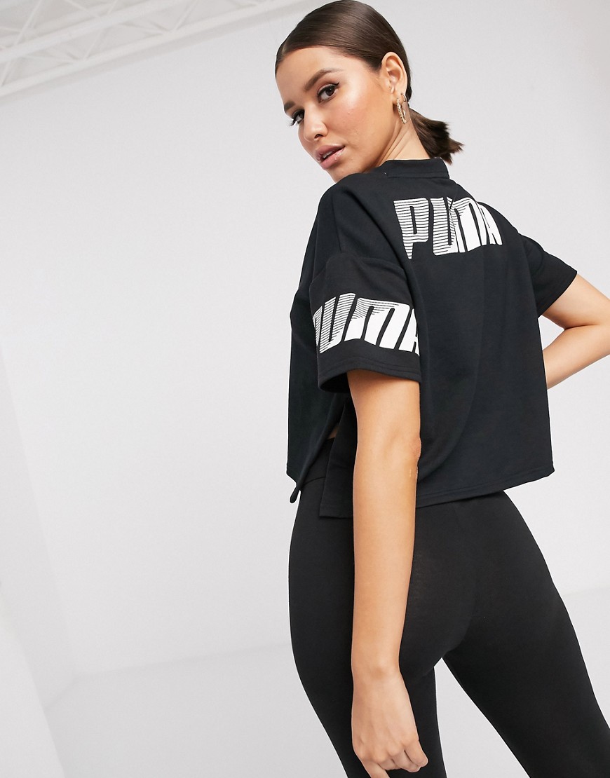 Puma modern sport crop t-shirt in black