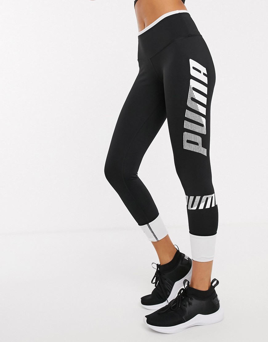 Puma modern sport turn up leggings in black and white
