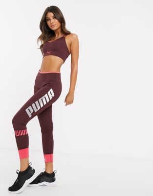 puma burgundy leggings