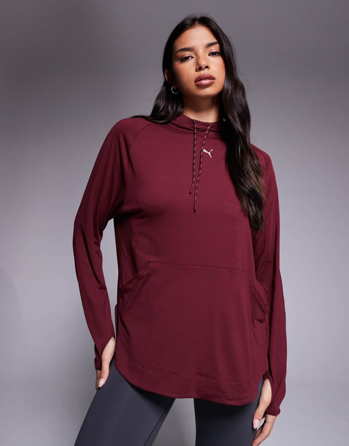 Puma Modest hoodie in ruby shimmer