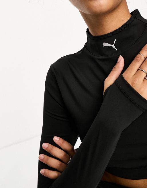 Buy Puma Black Womens Modest Long Sleeve Sports Bra from Next USA