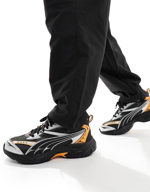 Basket puma noir clearance et orange