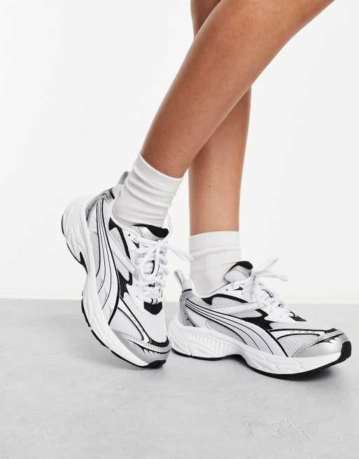 PUMA Morphic sneakers in white and silver