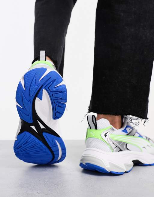 Puma white and deals blue sport shoes