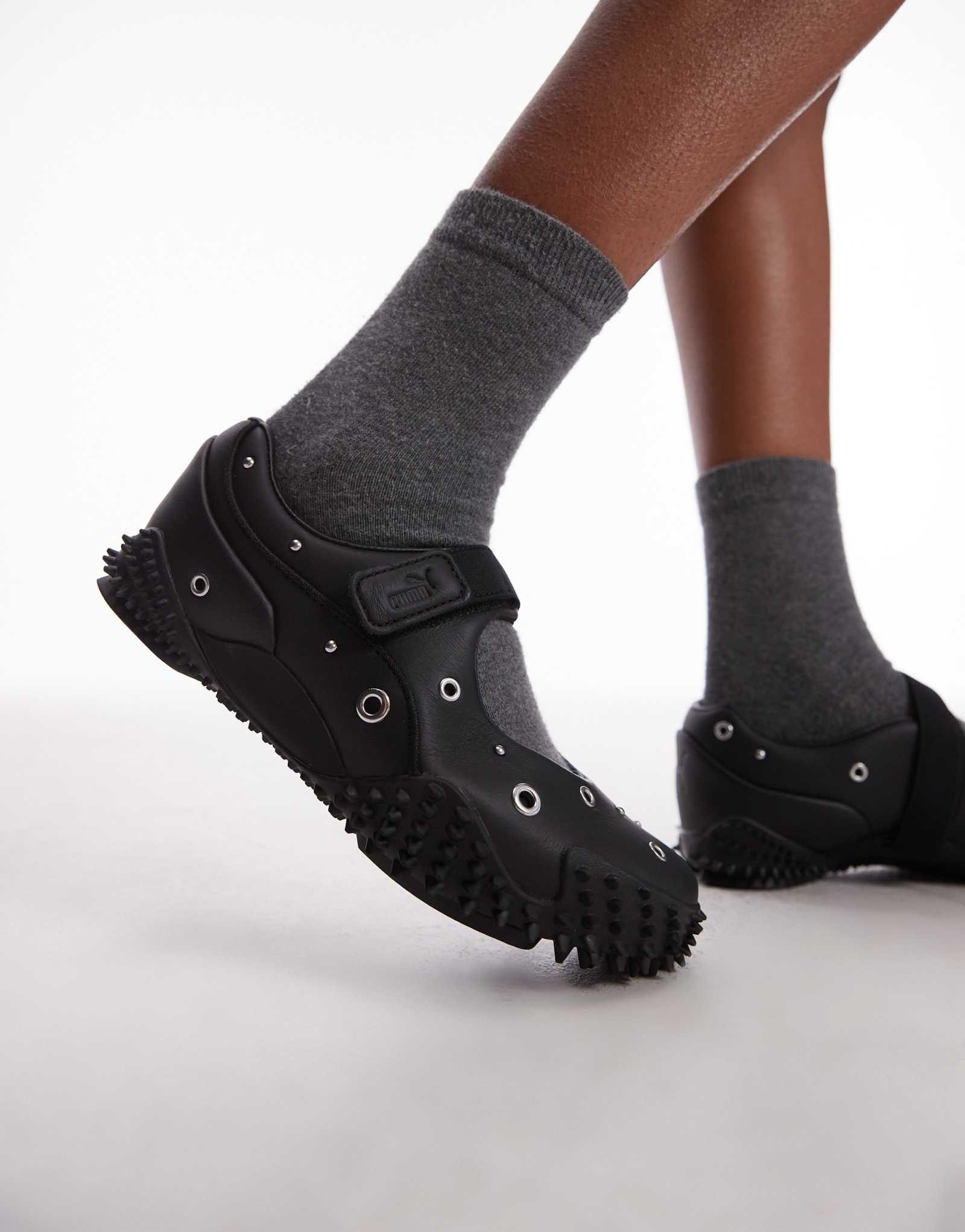 Черные балетки PUMA Mostro Fey с серебристой отделкой 