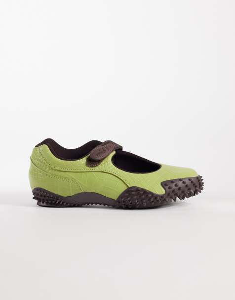 PUMA - Mostro Fey - Mary Jane schoenen met krokodillenmotief in groen - view 1