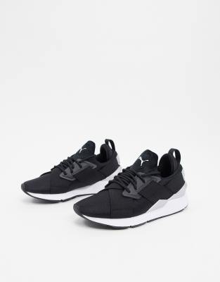 Puma Muse satin trainer In black | ASOS