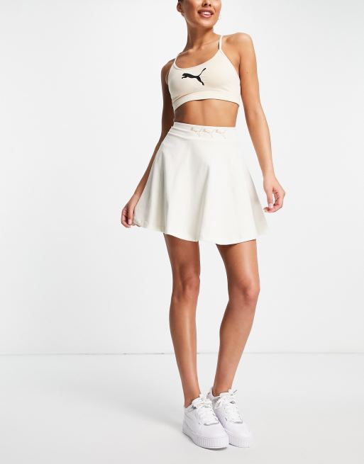 PUMA – Naturvit tenniskjol med upprepad kattlogga, endast hos ASOS, 4 av 4