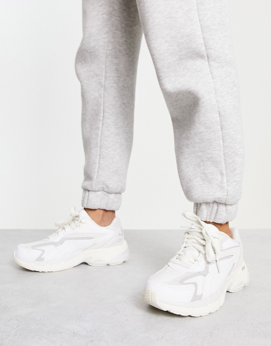 PUMA Nitro textured neutral sneakers in white