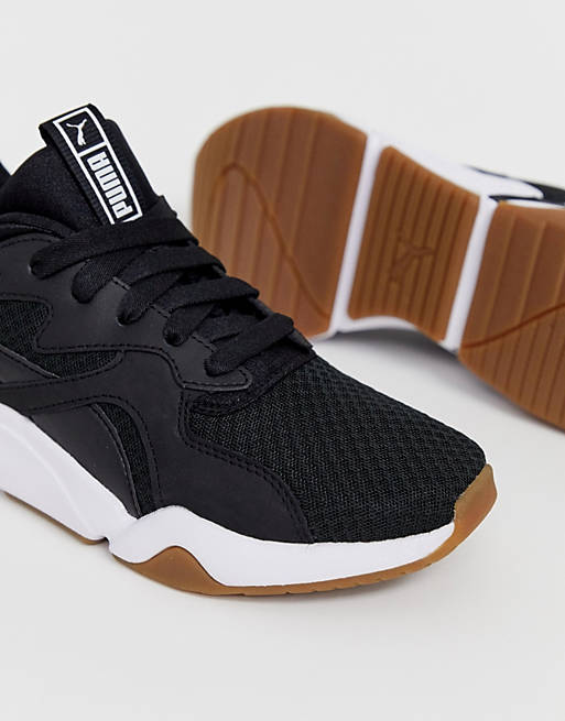 I've acknowledged forest brink Puma Nova 90'S block black sneakers | ASOS