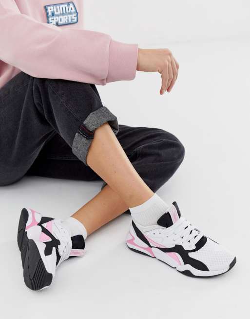 Puma 90'S white and pink sneakers | ASOS