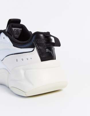 puma nova mesh trainers in white & pastel
