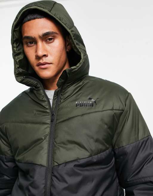Puma – Ocieplana kurtka w kolorze czarnym i khaki