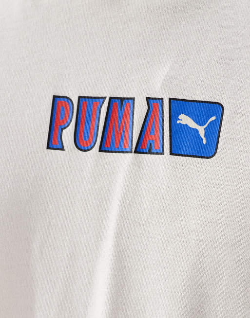 PUMA - Offwhite t-shirt med centralt logo, 2 af 4
